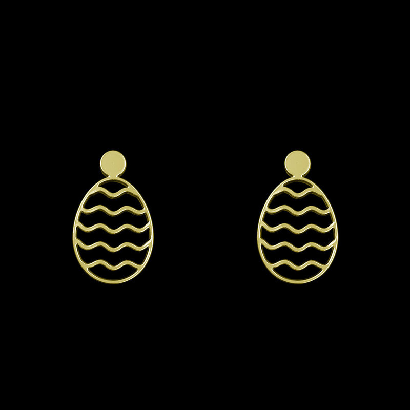 گوشواره طلا 18 عیار زنانه مدوپد مدل تخم مرغ کد GA1-10447