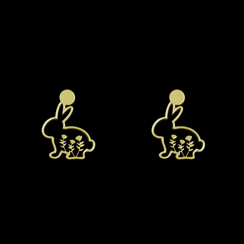 گوشواره طلا 18 عیار زنانه مدوپد مدل خرگوش کد GA1-10453