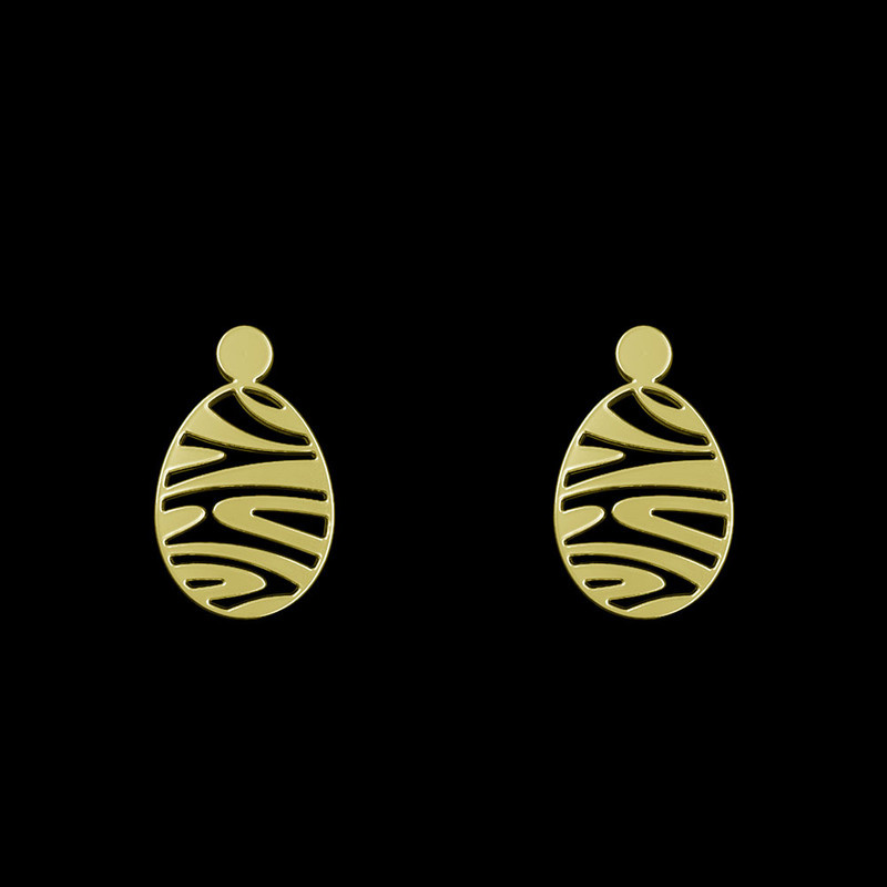 گوشواره طلا 18 عیار زنانه مدوپد مدل تخم مرغ کد GA1-10469