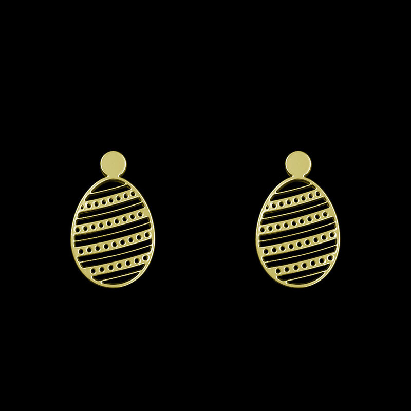 گوشواره طلا 18 عیار زنانه مدوپد مدل تخم مرغ کد GA1-10470