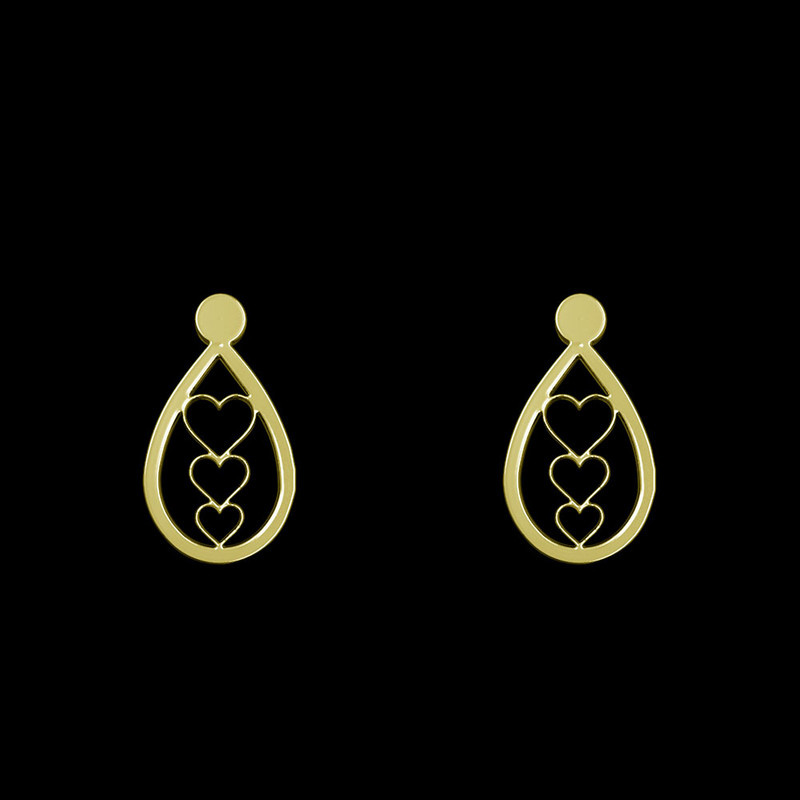 گوشواره طلا 18 عیار زنانه مدوپد مدل قلب کد GA1-10491