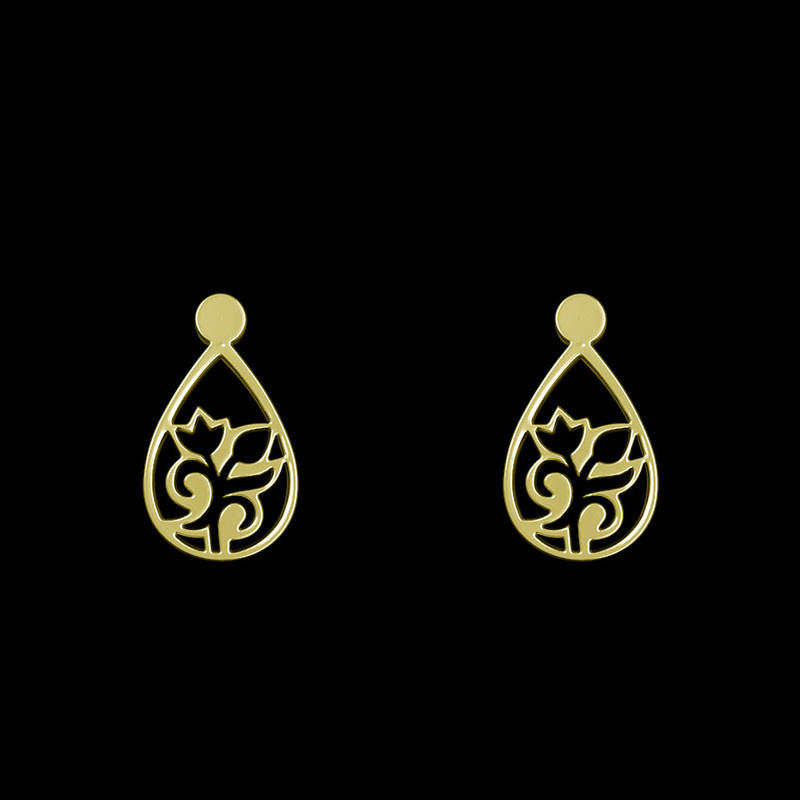 گوشواره طلا 18 عیار زنانه مدوپد مدل گل کد GA1-10520