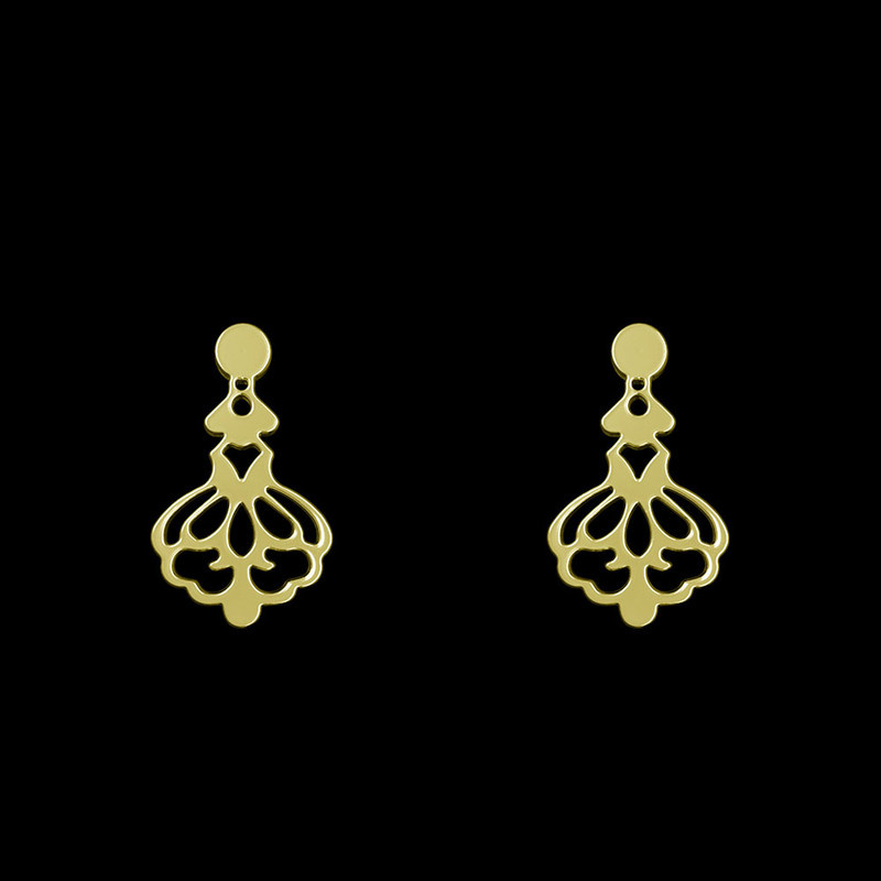 گوشواره طلا 18 عیار زنانه مدوپد مدل اسلیمی کد GA1-10602