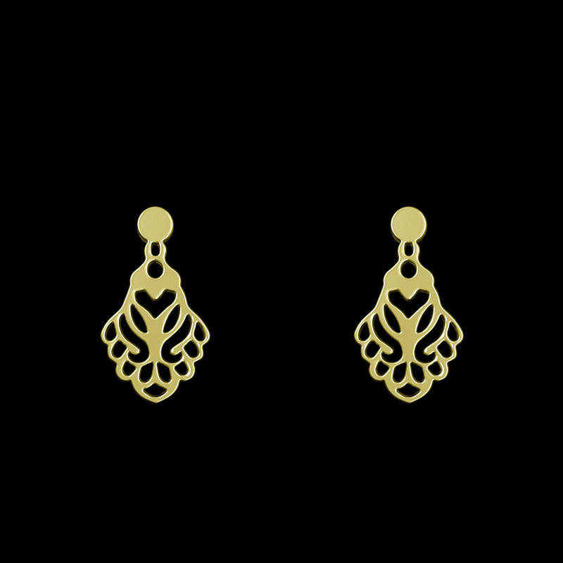 گوشواره طلا 18 عیار زنانه مدوپد مدل اسلیمی کد GA1-10622