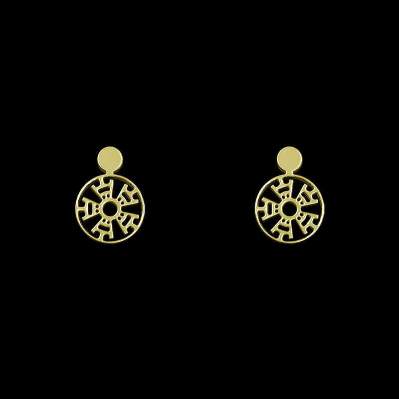 گوشواره طلا 18 عیار زنانه مدوپد مدل دایره کد GA1-10658