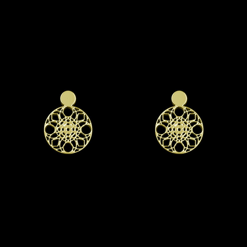 گوشواره طلا 18 عیار زنانه مدوپد مدل دایره کد GA1-10668