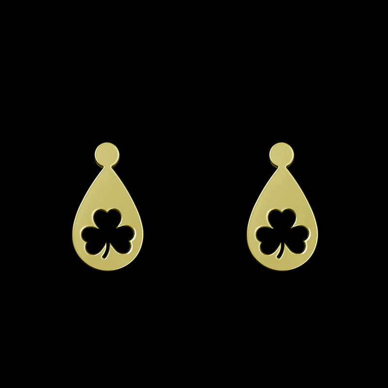 گوشواره طلا 18 عیار زنانه مدوپد مدل گل کد GA1-10696