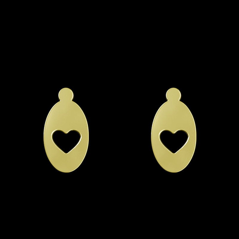 گوشواره طلا 18 عیار زنانه مدوپد مدل قلب کد GA1-10736