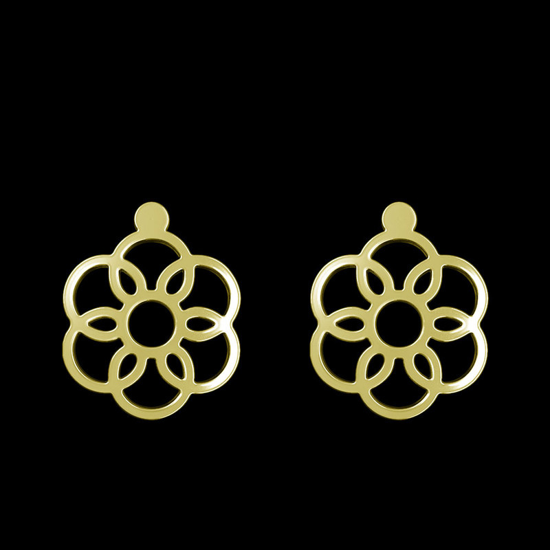 گوشواره طلا 18 عیار زنانه مدوپد مدل گل کد GA1-10752