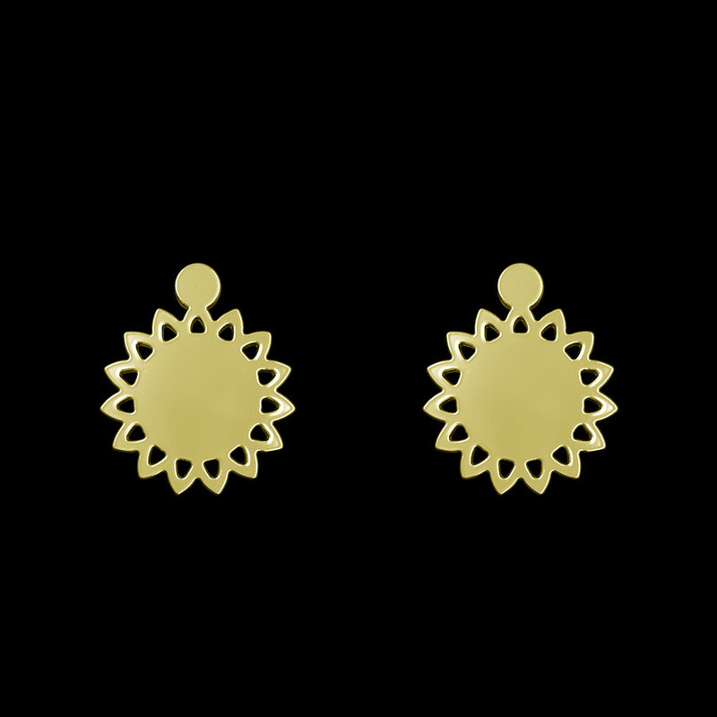 گوشواره طلا 18 عیار زنانه مدوپد مدل گل کد GA1-10763