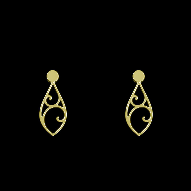 گوشواره طلا 18 عیار زنانه مدوپد مدل اشک کد GA1-10843