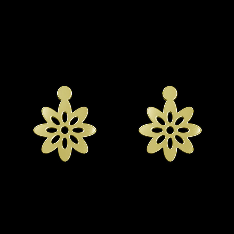 گوشواره طلا 18 عیار زنانه مدوپد مدل گل کد GA1-10848