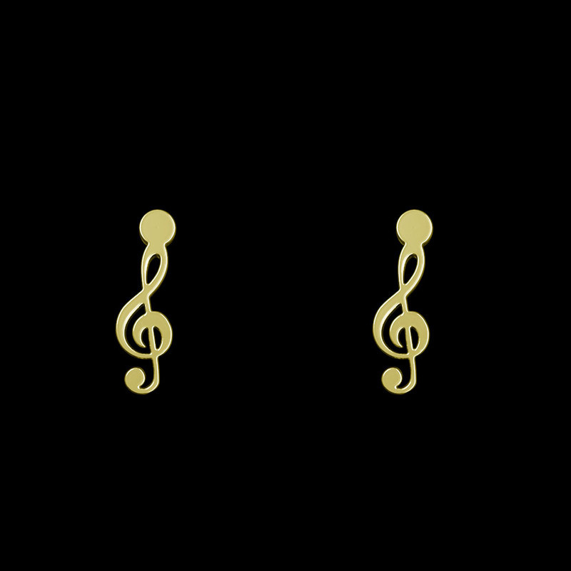 گوشواره طلا 18 عیار زنانه مدوپد مدل نت موسیقی کد GA1-10873