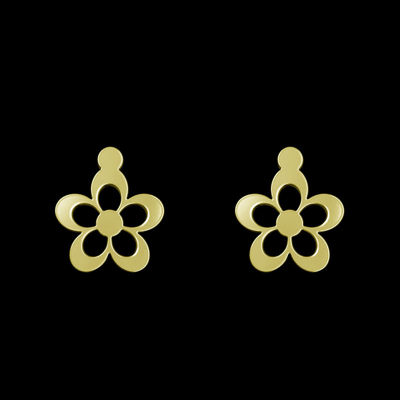 گوشواره طلا 18 عیار زنانه مدوپد مدل گل کد GA1-10900