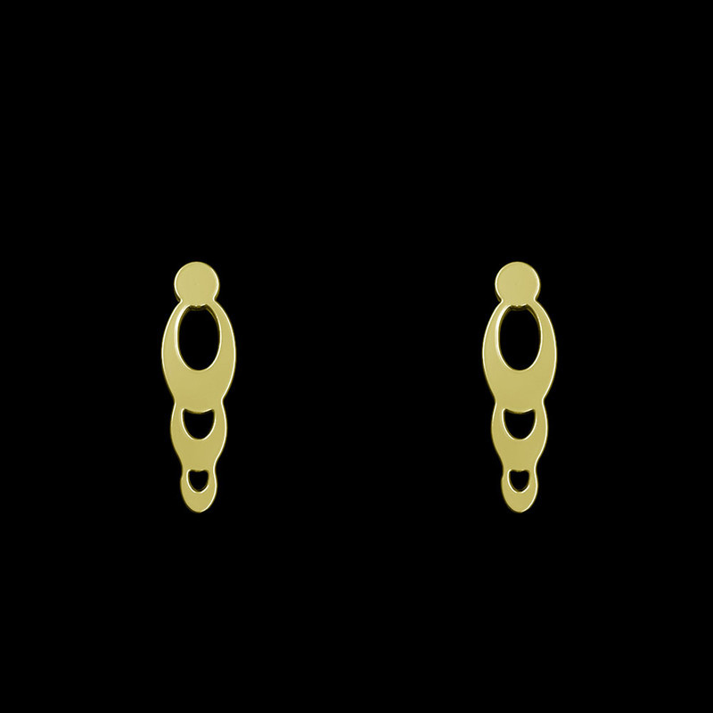 گوشواره طلا 18 عیار زنانه مدوپد مدل هندسی کد GA1-10916