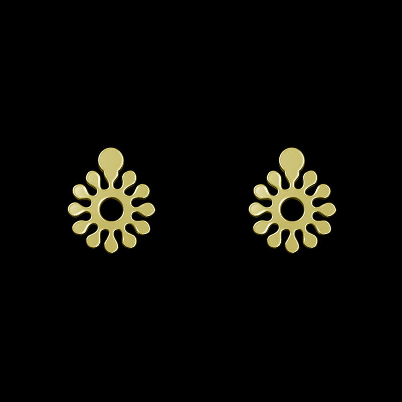 گوشواره طلا 18 عیار زنانه مدوپد مدل گل کد GA1-10930