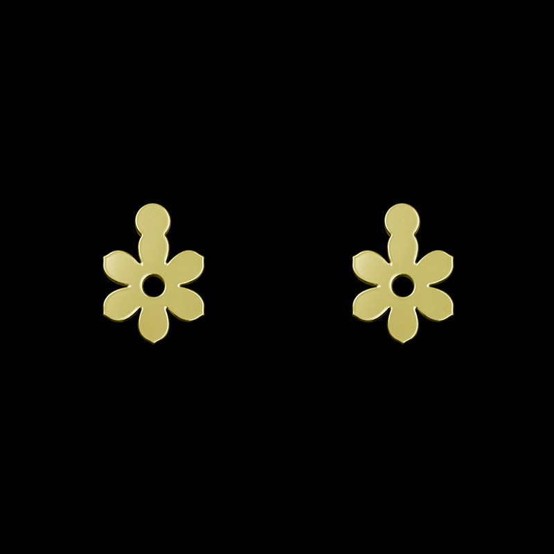 گوشواره طلا 18 عیار زنانه مدوپد مدل گل کد GA1-10934