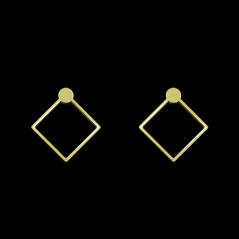 گوشواره طلا 18 عیار زنانه مدوپد مدل لوزی کد GA1-11014