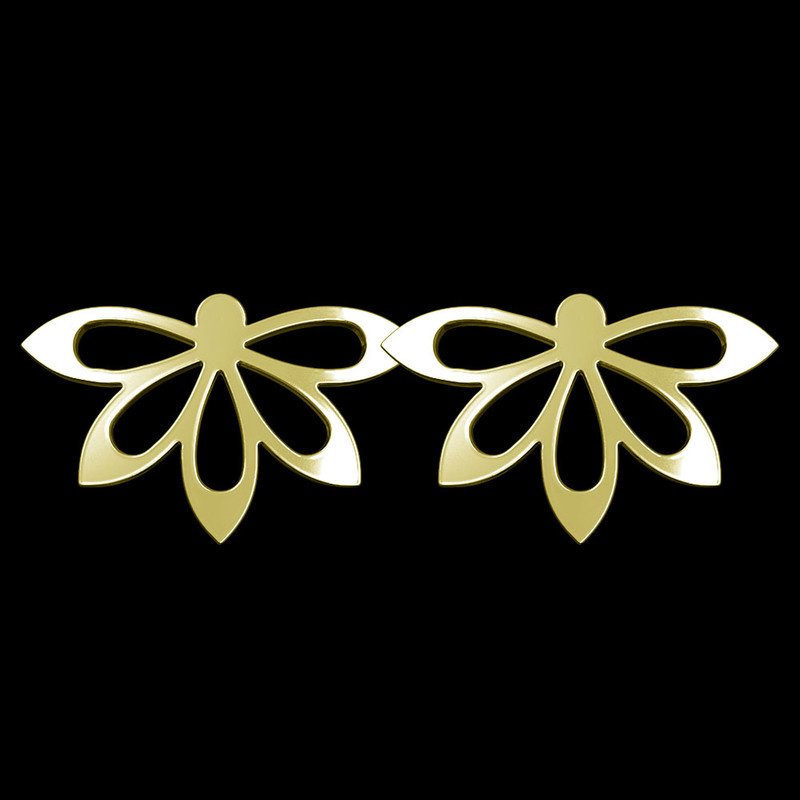 گوشواره طلا 18 عیار زنانه مدوپد مدل گل کد GA1-11068