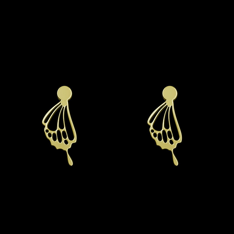 گوشواره طلا 18 عیار زنانه مدوپد مدل بال پروانه کد GA1-11076