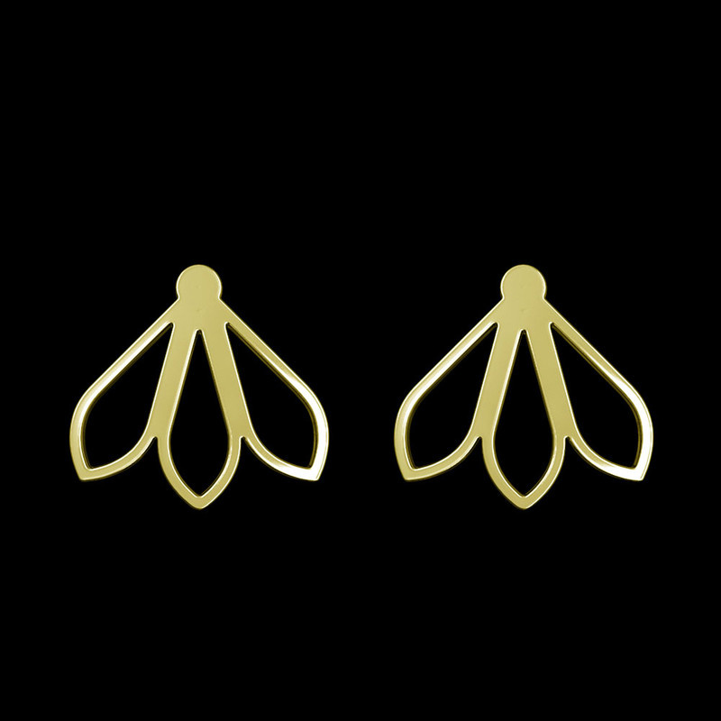 گوشواره طلا 18 عیار زنانه مدوپد مدل گل کد GA1-11077