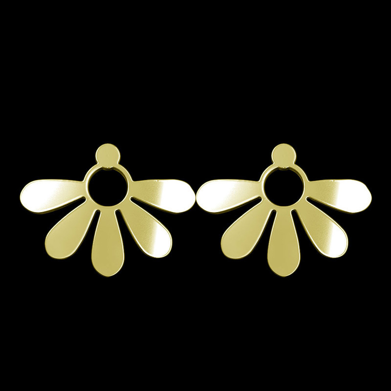 گوشواره طلا 18 عیار زنانه مدوپد مدل گل کد GA1-11084