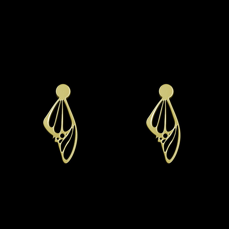 گوشواره طلا 18 عیار زنانه مدوپد مدل بال پروانه کد GA1-11085