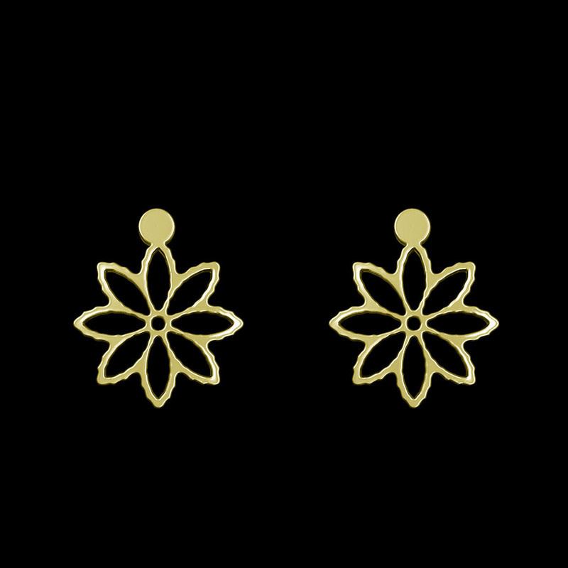 گوشواره طلا 18 عیار زنانه مدوپد مدل گل کد GA1-11094