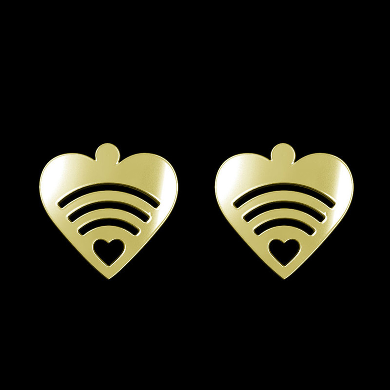گوشواره طلا 18 عیار زنانه مدوپد مدل قلب کد GA1-11100