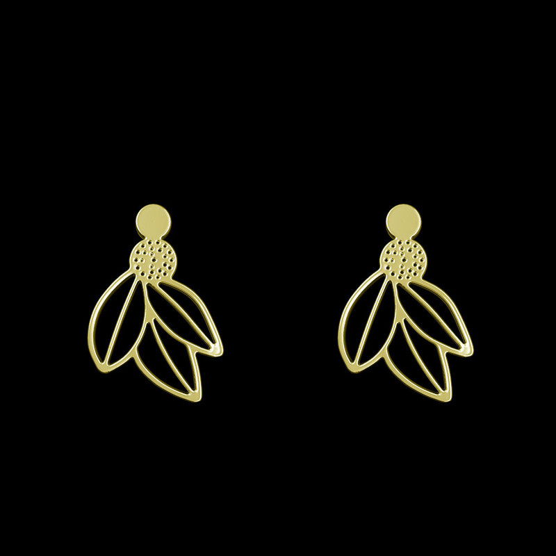 گوشواره طلا 18 عیار زنانه مدوپد مدل برگ کد GA1-11123