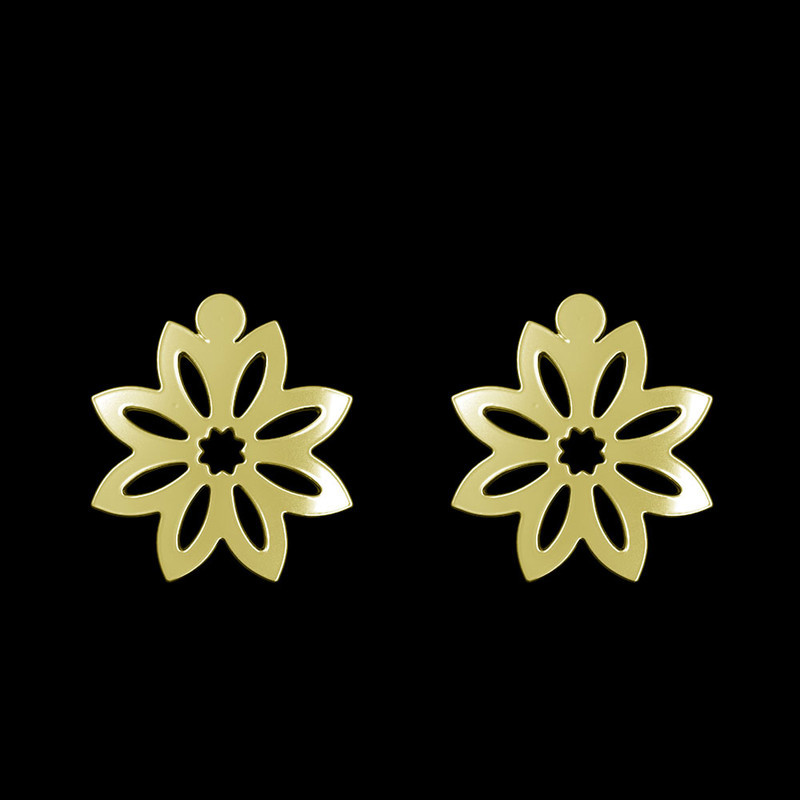 گوشواره طلا 18 عیار زنانه مدوپد مدل گل کد GA1-11127