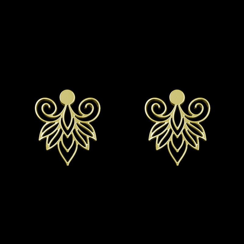 گوشواره طلا 18 عیار زنانه مدوپد مدل برگ کد GA1-11149