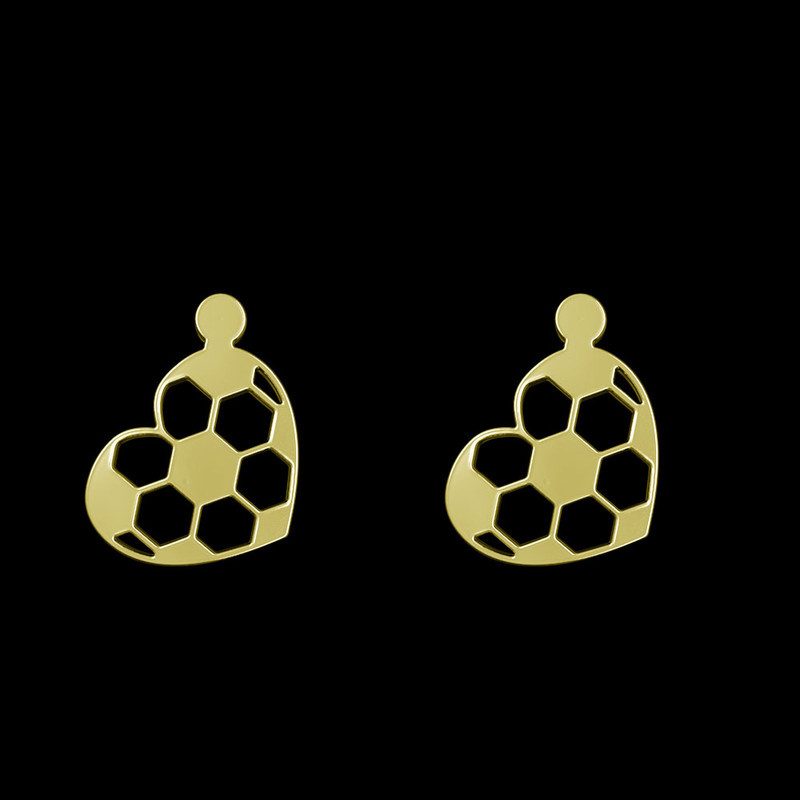 گوشواره طلا 18 عیار زنانه مدوپد مدل قلب فوتبالی کد GA1-11162