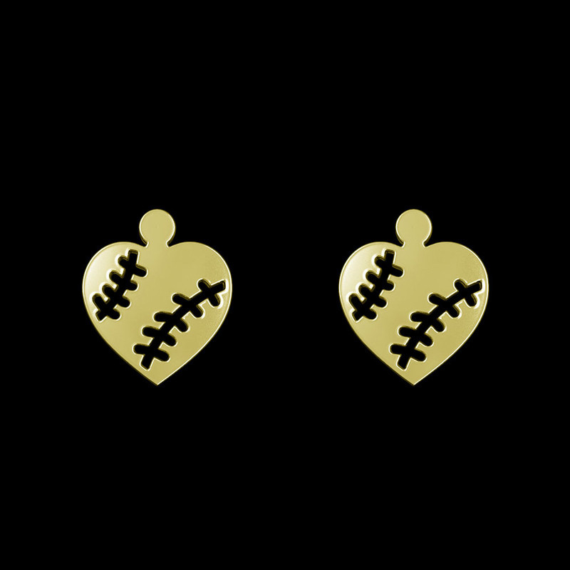 گوشواره طلا 18 عیار زنانه مدوپد مدل قلب کد GA1-11174