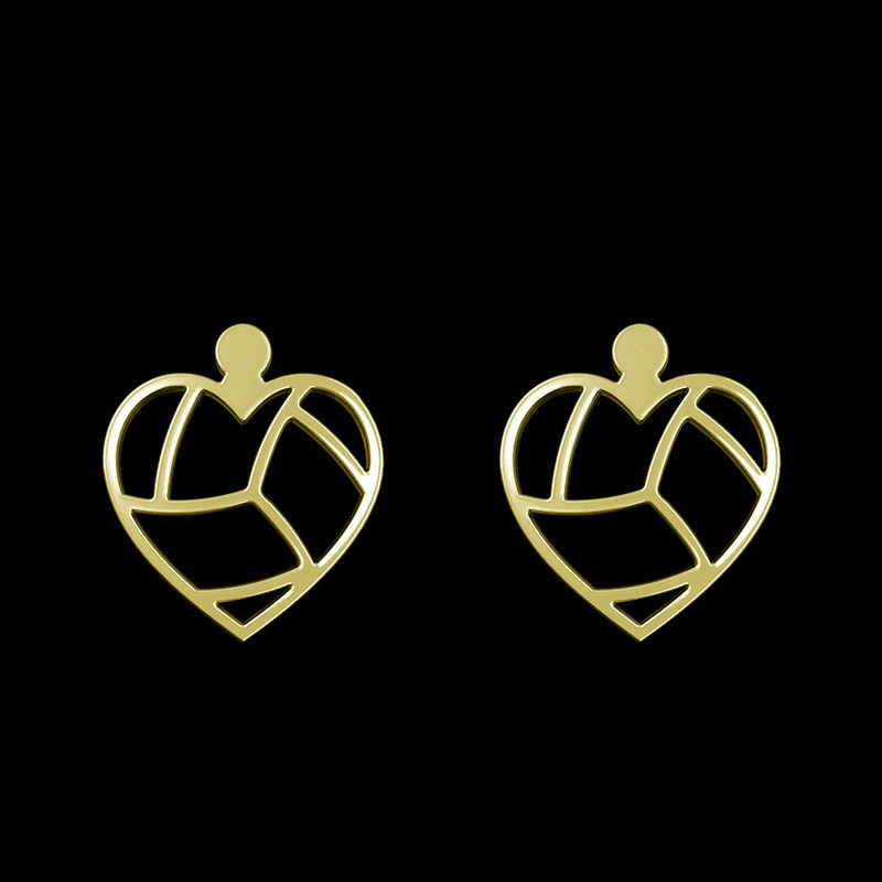 گوشواره طلا 18 عیار زنانه مدوپد مدل قلب کد GA1-11176