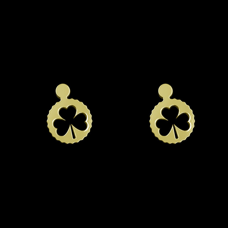 گوشواره طلا 18 عیار زنانه مدوپد مدل برگ کد GA1-11186