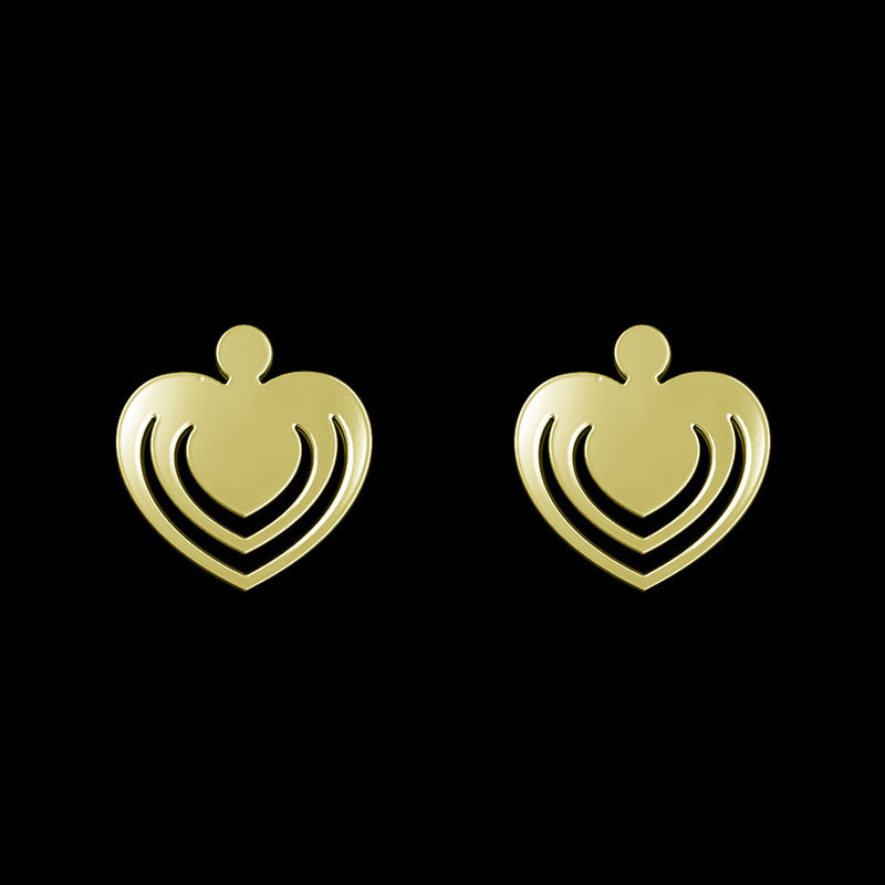 گوشواره طلا 18 عیار زنانه مدوپد مدل قلب کد GA1-11264
