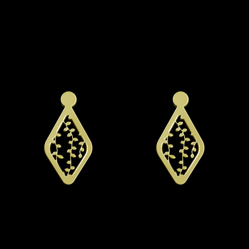 گوشواره طلا 18 عیار زنانه مدوپد مدل لوزی کد GA1-11276