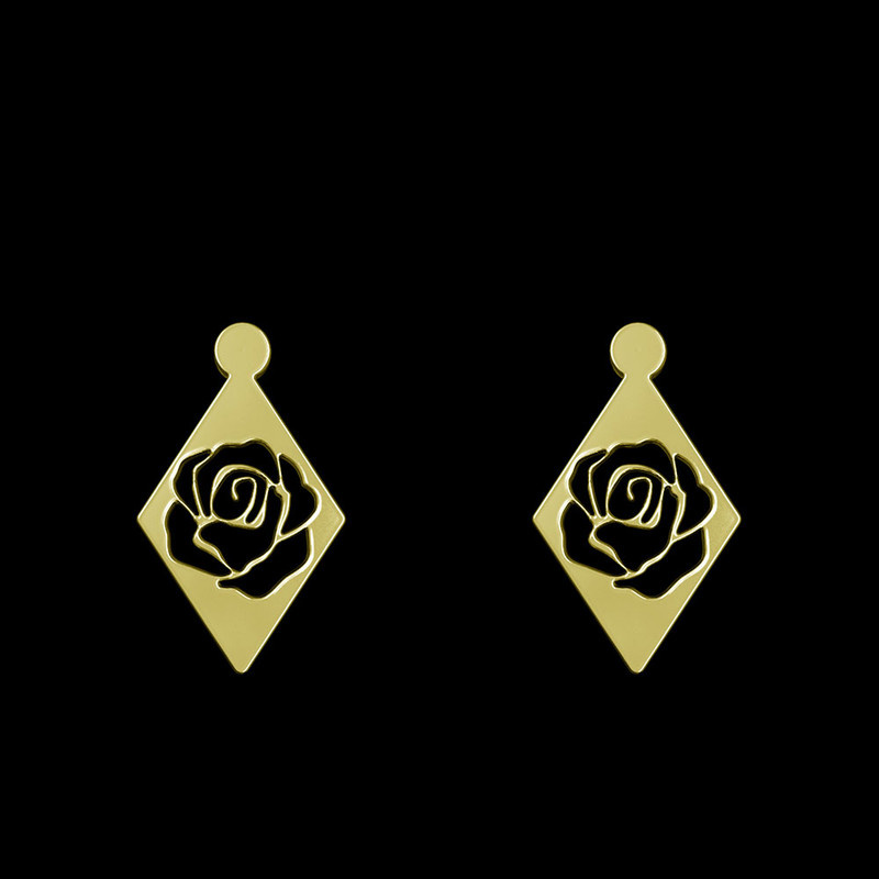 گوشواره طلا 18 عیار زنانه مدوپد مدل گل کد GA1-11304