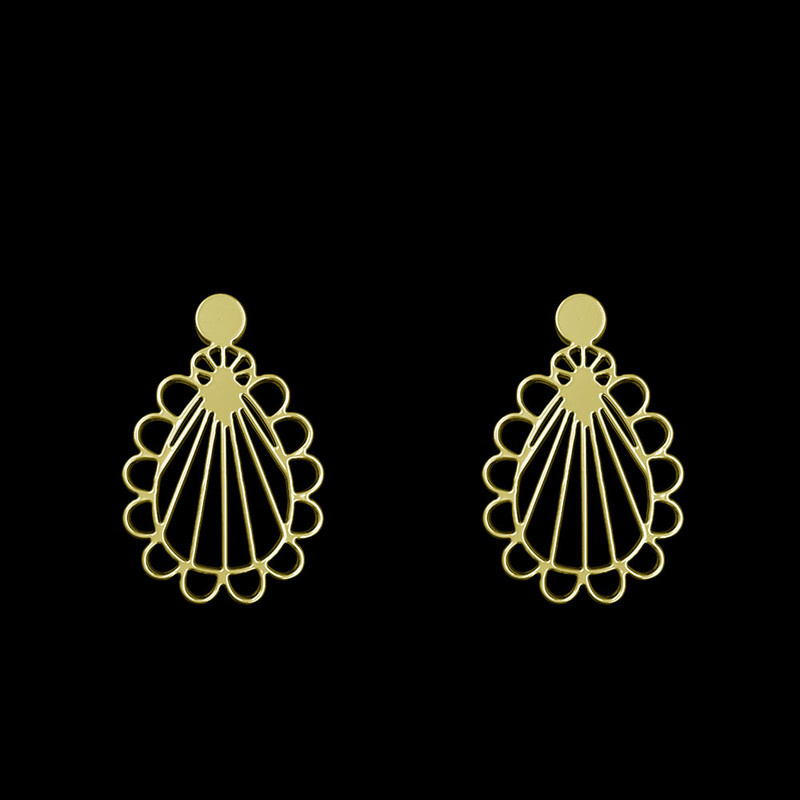 گوشواره طلا 18 عیار زنانه مدوپد مدل هندسی کد GA1-11358