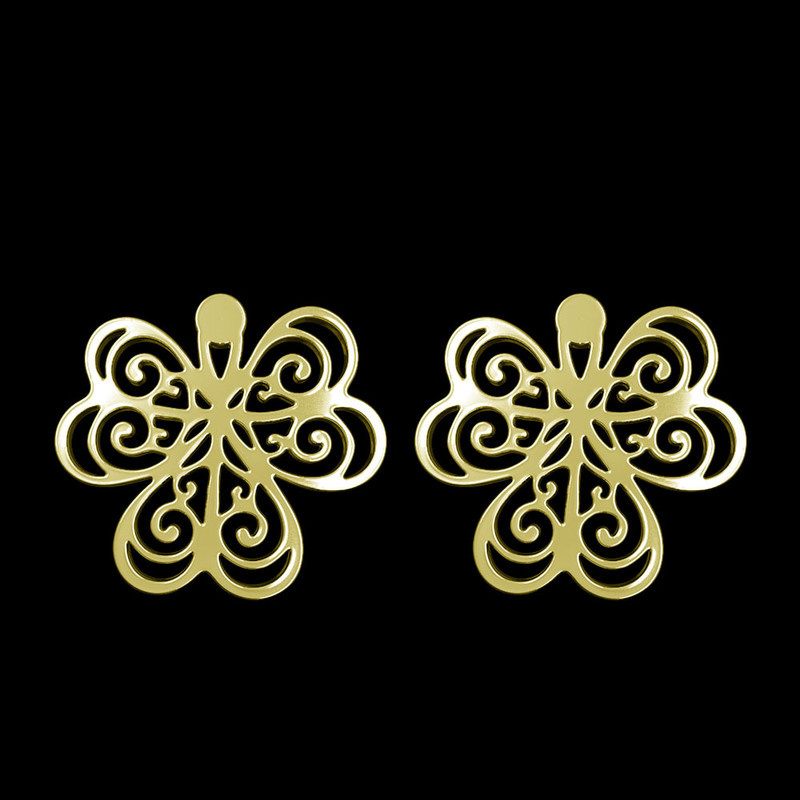 گوشواره طلا 18 عیار زنانه مدوپد مدل گل کد GA1-11389