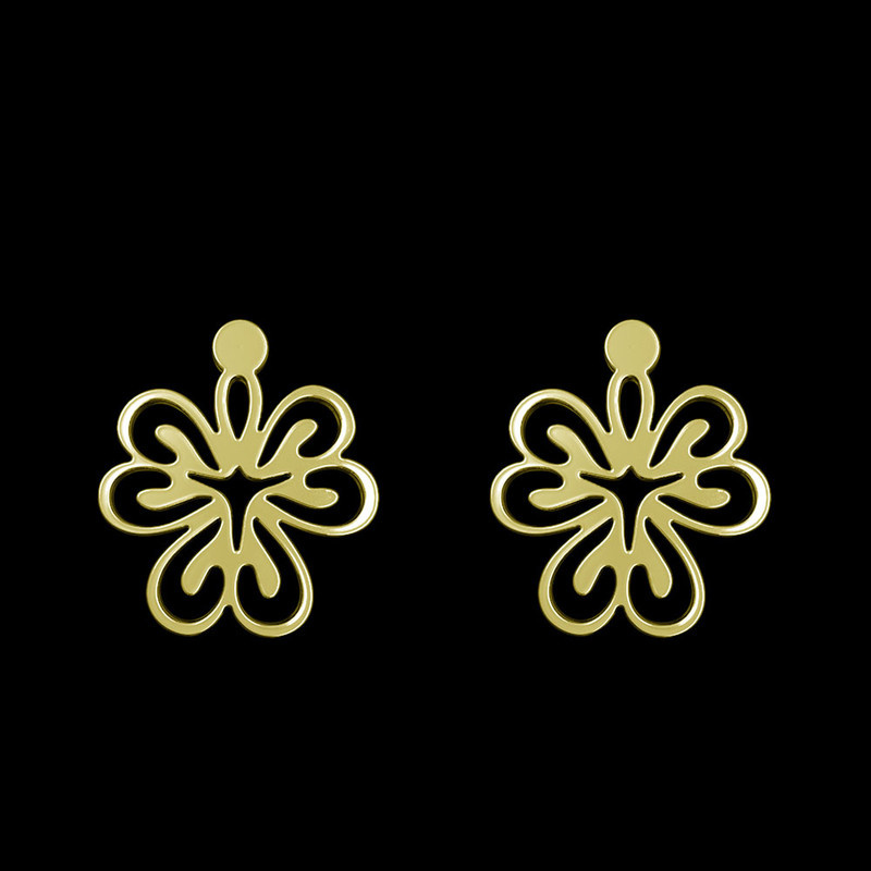 گوشواره طلا 18 عیار زنانه مدوپد مدل گل کد GA1-11396