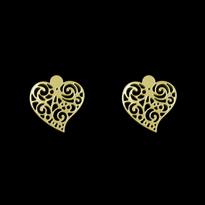 گوشواره طلا 18 عیار زنانه مدوپد مدل قلب کد GA1-11416