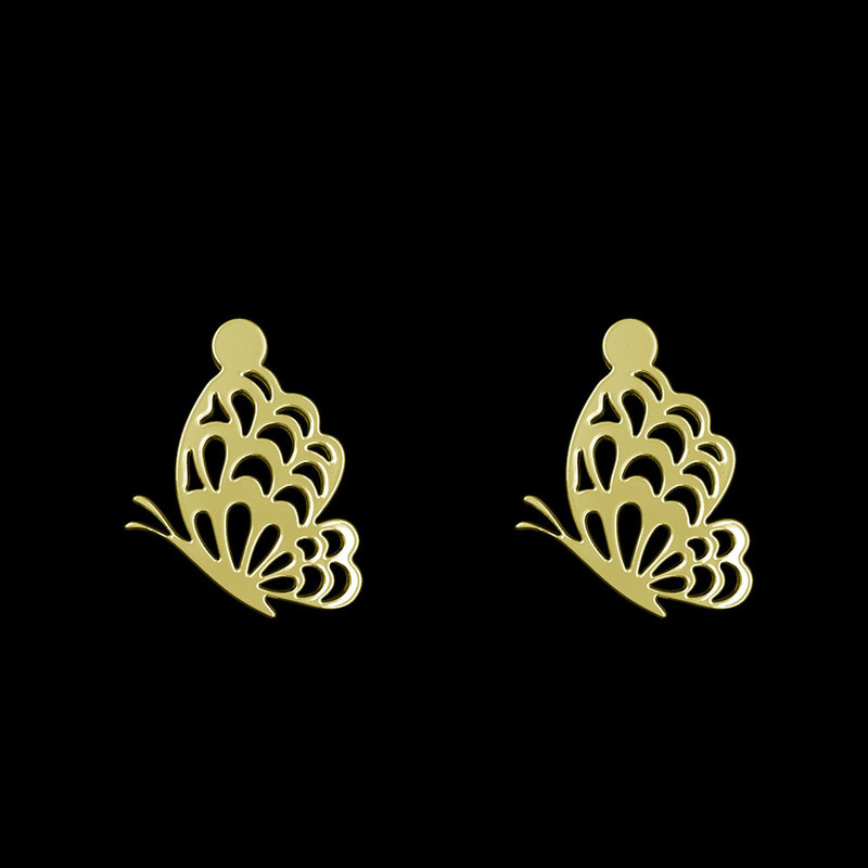 گوشواره طلا 18 عیار زنانه مدوپد مدل پروانه کد GA1-11417