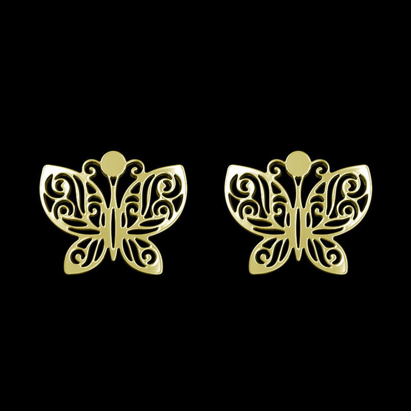 گوشواره طلا 18 عیار زنانه مدوپد مدل پروانه کد GA1-11420