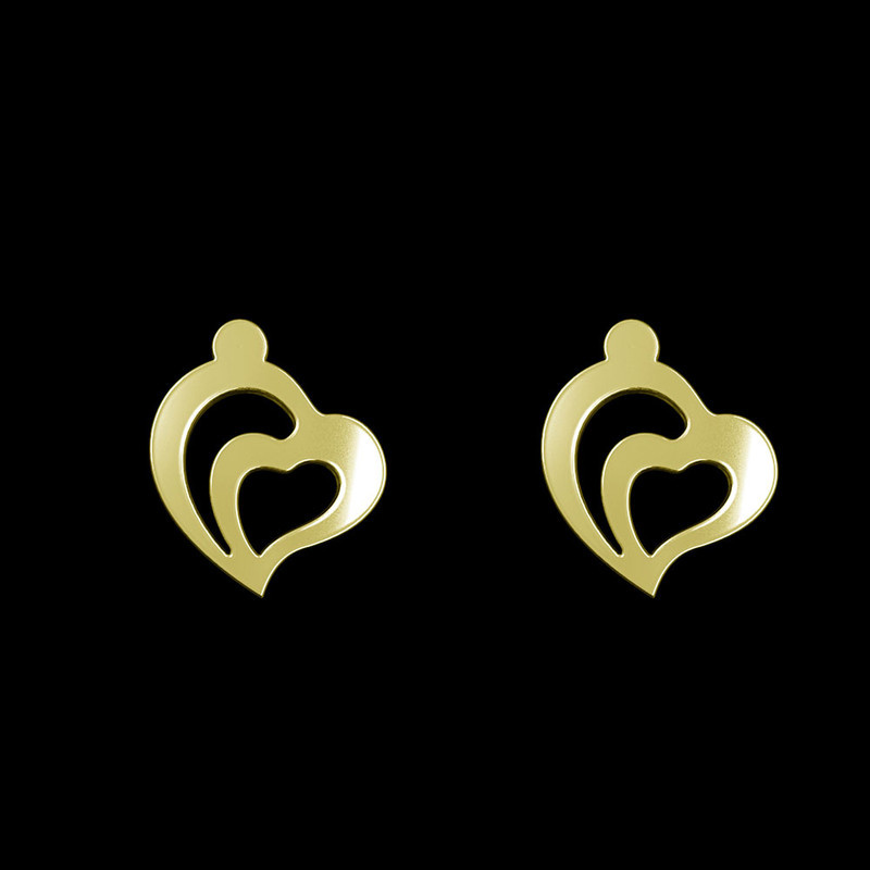 گوشواره طلا 18 عیار زنانه مدوپد مدل قلب کد GA1-11428