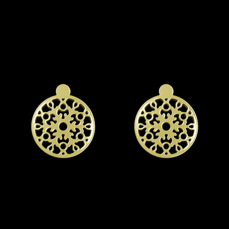 گوشواره طلا 18 عیار زنانه مدوپد مدل دایره اسلیمی کد GA1-11435