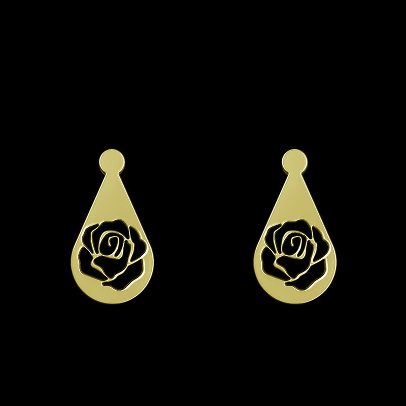 گوشواره طلا 18 عیار زنانه مدوپد مدل گل کد GA1-11481