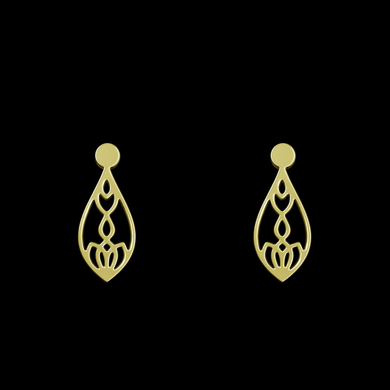 گوشواره طلا 18 عیار زنانه مدوپد مدل اشک کد GA1-11518