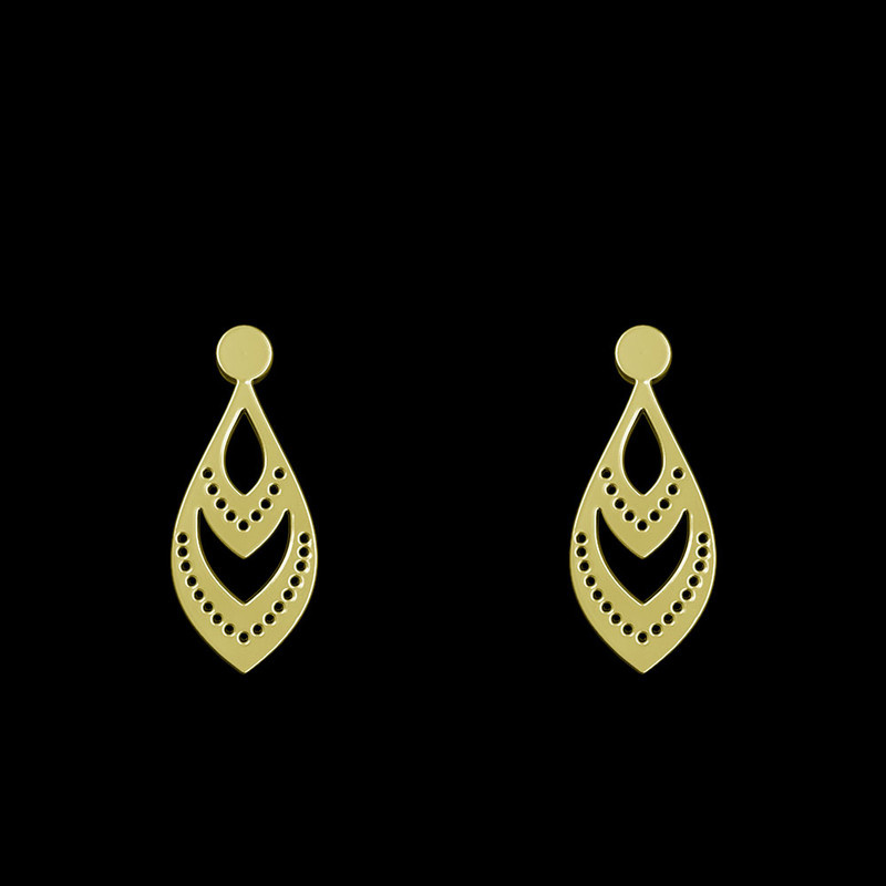 گوشواره طلا 18 عیار زنانه مدوپد مدل اشک کد GA1-11531